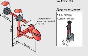 душ аварийный broen настенный для глаз с ручным душем (17 402.009)
