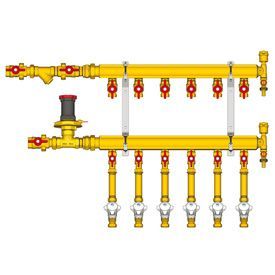 Узел коллекторный отопления этажный GIACOMINI 1 x 3/4 / 2, подключение тип B3 (D2) (GE553Y452)