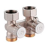 Узел нижнего подключения стальных панельных радиаторов 1/2”M x 18, прямой, для одно- и двухтрубных систем c возможностью слива GIACOMINI R383 (R383X011)