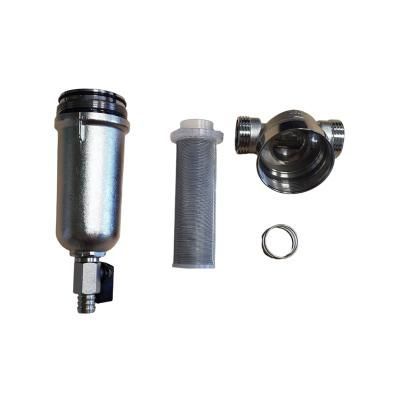 Фильтр самопромывной Waterstry 3/4 с манометром, нар/нар, Tmax-80C, с сеткой 80 мкм (W331305)