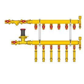 Узел коллекторный отопления этажный GIACOMINI 1 x 1/2 / 5, подключение тип B1 (D2) (GE553Y405)